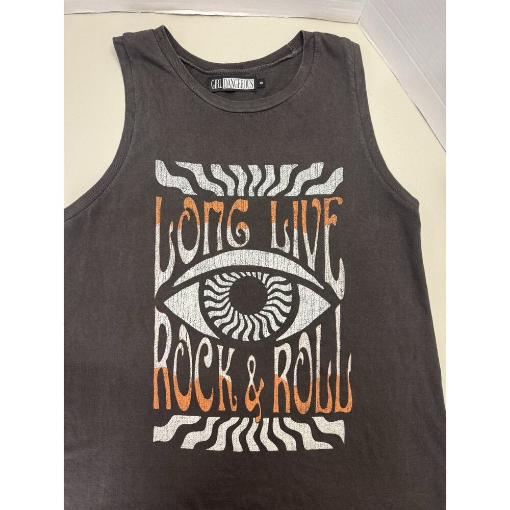 Girl Dangerous Long Live Rock & Roll Graphic Muscle Tank Top - Picture 3 of 6
